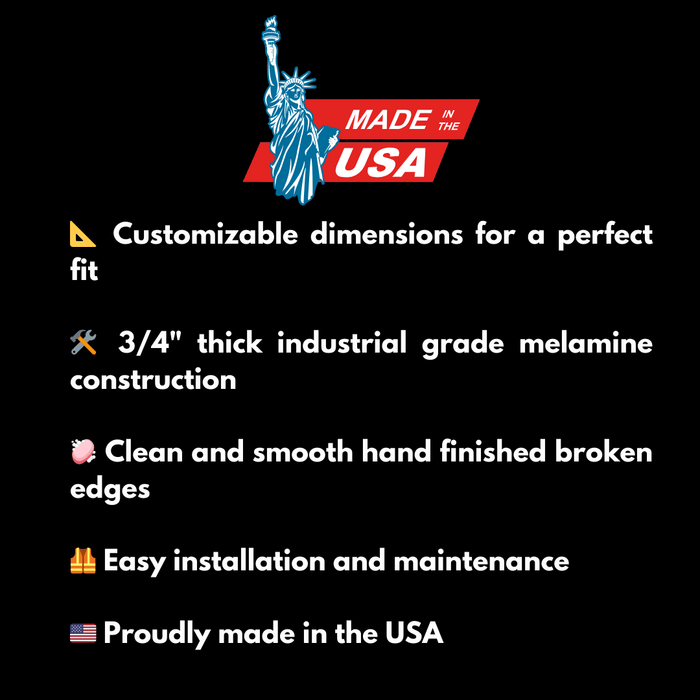 3/4" Thick White Melamine Shelf Custom Cut to Size | Kitchen, Bath, Closet & More