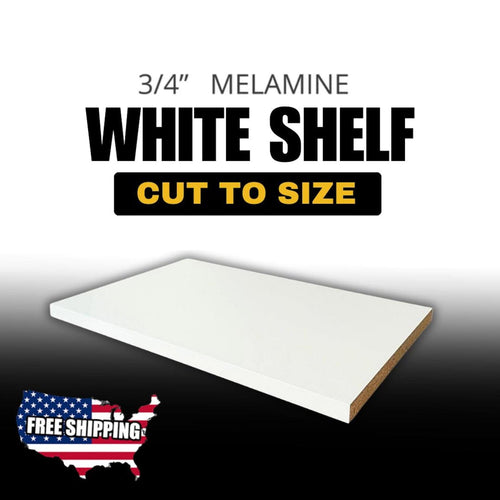 3/4" Thick White Melamine Shelf Custom Cut to Size | Kitchen, Bath, Closet & More